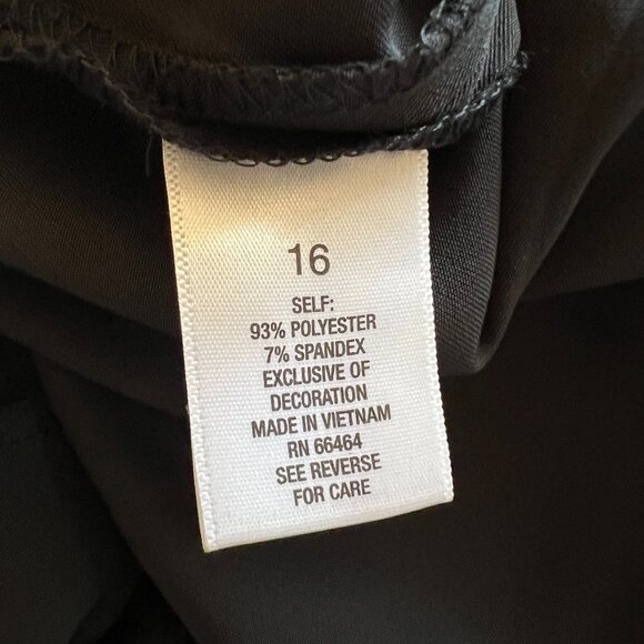 Roz & Ali Short Sleeve Tie Waist Button Front Shirt Dress - Black - Size 16 - Picture 8 of 11